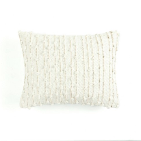 White 2025 woven pillow