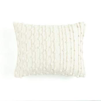 13"x18" San Woven Lumbar Throw Pillow White - Lush Décor