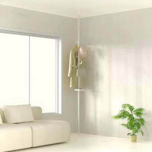Vynxaria Adjustable Laundry Pole Clothes Drying Rack - White - 1 of 4