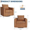 Nasitip Swivel Accent Chair,360° Rotating Linen Upholstered Armchair,Single Sofa for Reading, Bedroom, Nursery and Office - 3 of 4