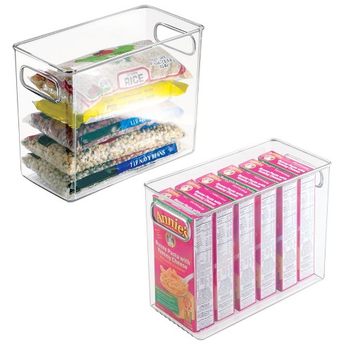 mDesign Plastic Stackable Small Organizing Bin Kitchen Pantry Cabinet,  Refrigerator, Freezer Food Organization Storage Bins with