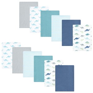 Luvable Friends Hudson Baby Flannel Burp Cloths 12pk Set - 1 of 2