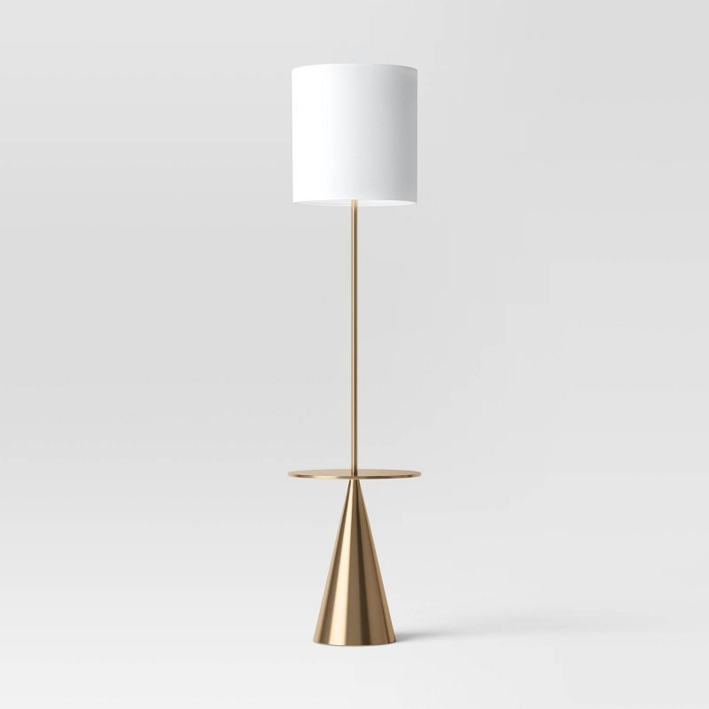 Modern Floor Lamp with Table Brass - Threshold™, 1 of 11