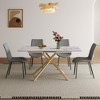 KWPZQEB Rectangle Extendable Dining Table from 47 to 59", Kitchen Table with Sintered Stone Top & Steel X-Base, Modern Luxury Dining Room Table Set - 2 of 4