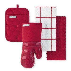 KitchenAid Onion Quilt Kitchen Towel, Oven Mitt & Potholder 4-Pack Set - 1 of 3