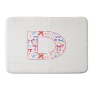Deny Designs April Lane Art Fancy Bow Monogram Memory Foam Bath Mat - 1 of 4