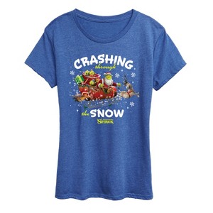 Women's - Shrek - Crashing Through the Snow Short Sleeve Graphic T-Shirt - 1 of 4