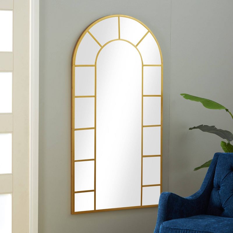 Metal Window Inspired Wall Mirror with Arched Top - Olivia & May, 3 of 19