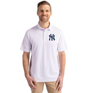 New York Yankees Cutter & Buck Virtue Eco Pique Recycled Mens Polo - 1 of 1