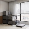 FONTOI 4-Pack Foldable Cabinet with 5 Doors&Wheels, Stackable Storage Container for Bedrooms Living Rooms Office, Black, 18.5"*14.57"*26.38" - 2 of 4