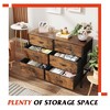 Wide Dresser with 6 Drawers, Fabric TV Stand for 50 Inch TV, Metal Frame, Wooden Top, Fabric Storage Dresser for Bedroom, Hallway, Entryway, - 3 of 4