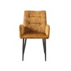 ModernLuxe Set of 2 Dining Chairs Velvet Upholstered Accent Chairs with Soft Cushioned Seat & Iron Frame, Armless Chairs Arm Chairs, Yellow/Gray - 4 of 4