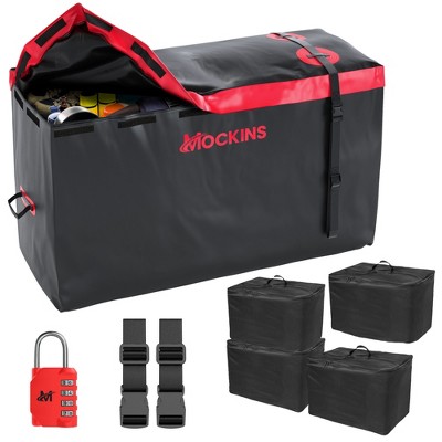 Mockins 15 Cu.Ft Waterproof Cargo Bag - 48x31x18" and Packing Cubes - Red