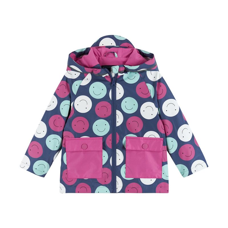 Andy & Evan  Toddler Smiley Print Color Change Raincoat., 1 of 4