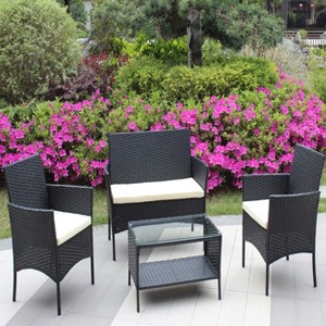 KTMBDW Outdoor Wicker Furniture with Coffee Table, Modern Rattan Patio Chairs Conversation Sets with Sofa for Garden, Terrace - 1 of 4