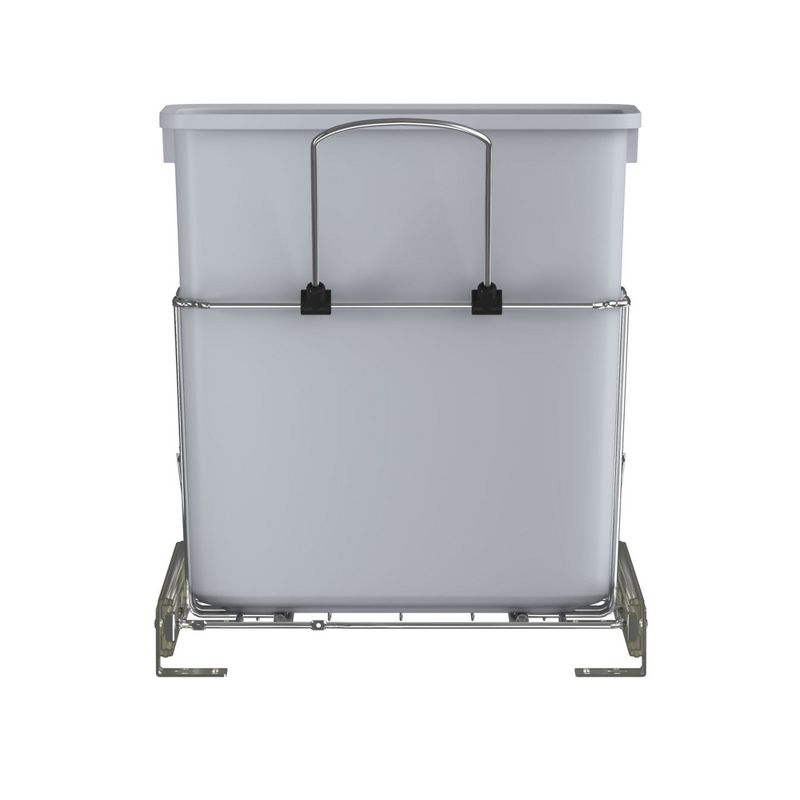 Rev-A-Shelf 20 Quart Pullout Kitchen Cabinet Metal Wire Sliding Universal Trash Can with Rear Basket for Waste Disposal and Organization RUKD-1420RB-1, 6 of 8