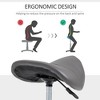 Dexmalle Ergonomic Rolling Saddle PU Leather Stool with Hydraulic,Grey - 3 of 4
