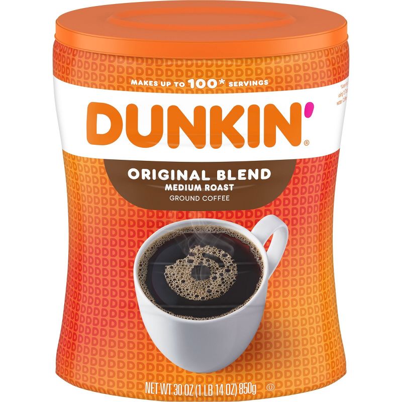 Dunkin&#39; Original Blend, Medium Roast Coffee Canister - 30oz, 1 of 11