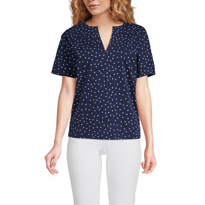 Lands' End Women's Supima Notch Neck T-shirt