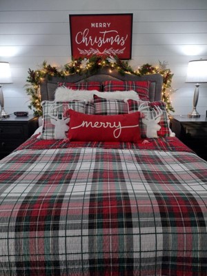 Levtex Home - Spencer Plaid Furniture Cover (Small) - 103in x 76in - Seat  Up To 45in Wide- Reversible - Tartan Plaid - Red, Green, White, Blue, Gold  - Cotton/Microfiber 