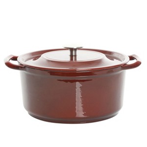 Kenmore Elite Oak Park 5 Quart Enameled Cast Iron Casserole with Lid and Glass Steamer - 1 of 4
