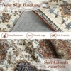 Floral Area Rug, Washable Non-Slip Indoor Carpet ¨C Vintage 5x8 Low Pile Rug for Living Room, Bedroom, Kitchen - 4 of 4