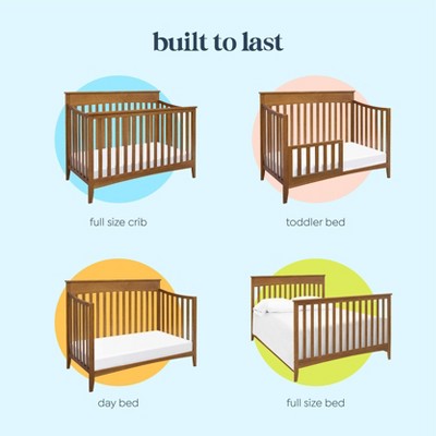 Chestnut Pine Wood 4-in-1 Convertible Crib