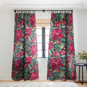 CayenaBlanca Watercolour Christmas Flowers Single Panel Sheer Window Curtain - Society6 - 1 of 4