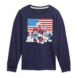 Boys' - Disney - Mickey And Friends Flag Long Sleeve Graphic T-Shirt - 1 of 4