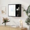 Tangkula Bathroom Medicine Cabinet Wall Mounted Storage Organizer w/ Single Mirror Door - 3 of 4