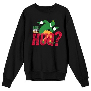 Elf Movie Does Someone Need a Hug? Women's Black Crew Neck Sweatshirt - 1 of 3