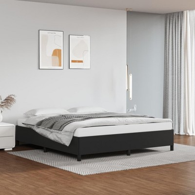 vidaXL Modern Faux Leather Bed Frame, California King Size, Black, Sturdy Construction