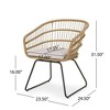SKRAN 2-Piece Rattan Dining Chairs with Water-Resistant Cushions and Sturdy Frame, Outdoor Wicker Patio Seating for Kitchen Patio Deck - 3 of 4