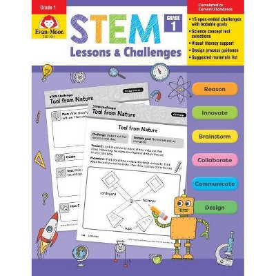 Stem Lessons and Challenges, Grade 1 - by  Evan-Moor (Paperback)