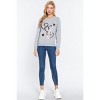 Slickblue Women's Long Sleeve French Terry Pullover Top with Sequin Detail - Bone/Heather Grey/Sepia - Size S-L - 3 of 4