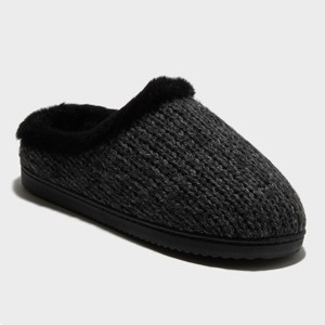 dluxe by dearfoams Women's Knit Slippers - Black - 1 of 4