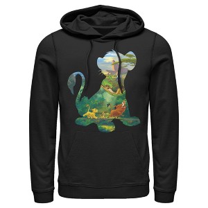 Men's Lion King Simba Silhouette Pride Rock Pull Over Hoodie - 1 of 3