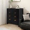 Jojoka Dresser, Chest of Drawers, 4 Drawer Dresser, Waveform Fluted Panel Wood Dresser - 3 of 4