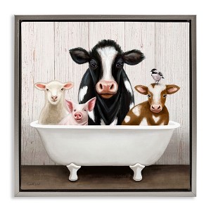 Stupell Industries Country Animals Farmhouse Claw Bathtub, 25" x 25" - 1 of 4