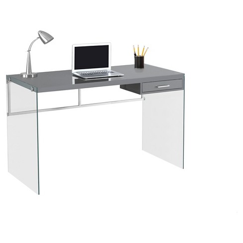 Tempered Glass Computer Desk Gray Everyroom Target