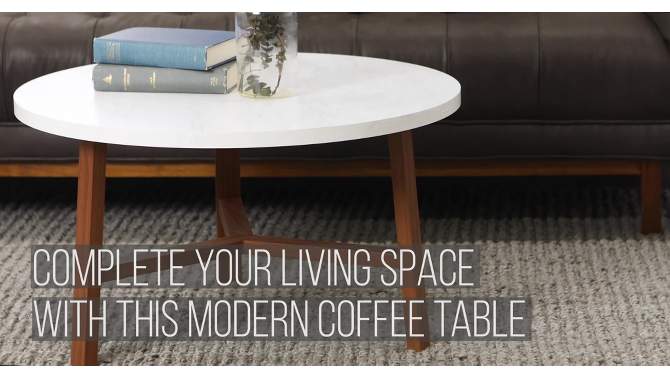 30" Modern Round Y Leg Coffee Table - Saracina Home, 2 of 13, play video