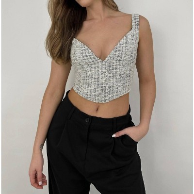 Women's Sweetheart Textured Corset Top - Et Clet