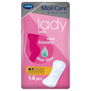 MoliCare Premium Lady Bladder Control Pads, Light Absorbency, 3.5 in x 10.5 in, 14 Count, 1 Pack - 1 of 3