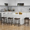 Tangkula Bar Stools Set of 4 Saddle-shaped Bar Stools Upholstered PU Leather High Stools - 2 of 4