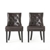 Lyngins Contemporary Tufted Dining Chairs (Set of 2), Diamond Stitch Upholstered Kitchen Chairs & Living Room Chairs with Wood Legs - 2 of 4