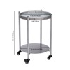 FONTOI Round End Table with Wheels, 2-Tier Movable Side Table, Detachable Coffee Table for Bedroom Living Room, Silver grey, 15.16"*23.43"*15.75" - 3 of 4