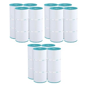 Hurricane 12 Pack HF56SV-04 Advanced Pool Filter Cartridge Replacements for PA56L, Hayward SwimClearC2030, CX481XREPAK4, White - 1 of 4