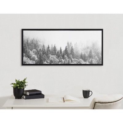 Black and White Forest Landscape Canvas Print, 18x40