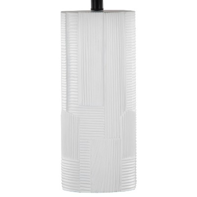 Petra 26" Black Linen Shade and Textured Polyresin Table Lamps