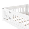 Okak Twin/Full Size Floor Bed Frame Solid Wood Bed with Safety Rails, Low Profile Design for Child Bedroom, Kids Playroom - 4 of 4